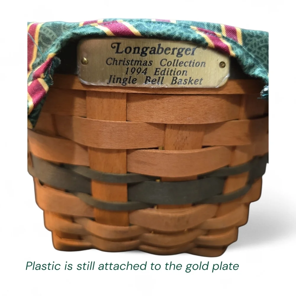 Longaberger Christmas Collection 1994 Jingle Bell Basket Excellent Condition
